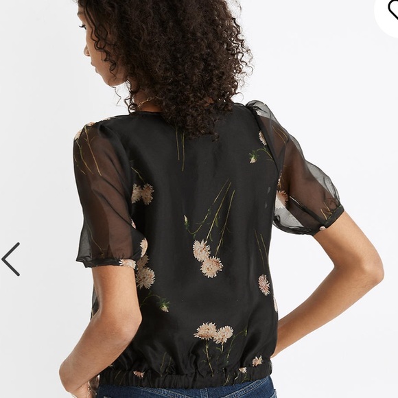 NWT Madewell Silk Organza Wrap Top - Picture 4 of 8